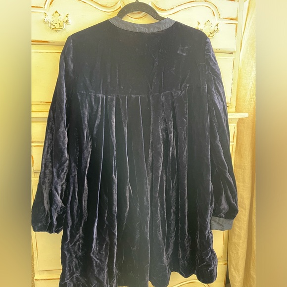 Free People Choose Me ✨ Mini Dress Tunic Size S ✨Navy Velvet ✨ - Picture 3 of 5